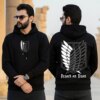 هودی سه نخ ضخیم طرح انیمه اتک ان تایتان