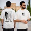 تیشرت نخ پنبه طرح انیمه اتک ان تایتان