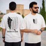 تیشرت نخ پنبه طرح انیمه اتک ان تایتان