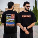 تیشرت مردانه نخ پنبه طرح فرش شیراز