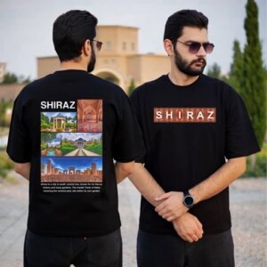 تیشرت مردانه نخ پنبه طرح فرش شیراز