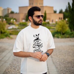 تیشرت مردانه نخ پنبه طرح دنیا همه هیچ مولانا