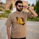 تیشرت گرم بالا رنگ کرم طرح کوروش و ایران