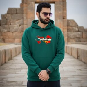 هودی سه نخ پنبه داخل کرک طرح ایران کوروش کد 03