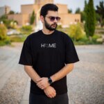 تیشرت مردانه نخ پنبه طرح ایران (HOME)-کد 04
