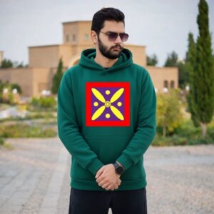 هودی سه نخ پنبه طرح درفش کاویانی