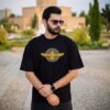 تیشرت مشکی نخ پنبه طرح ایران فروهر کد 01