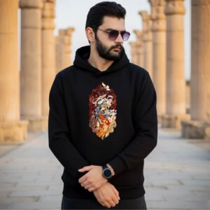 هودی سه نخ پنبه طرح صبر