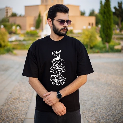 تیشرت مردانه نخ پنبه طرح دنیا همه هیچ - کد 02