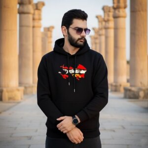 هودی سه نخ پنبه داخل کرک طرح ایران کوروش کد 01