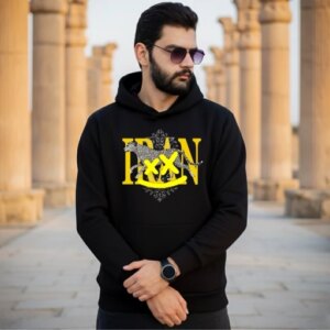 هودی سه نخ پنبه طرح یوزپلنگ ایرانی